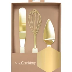 New SCRAPCOOKING Coffret 3 Ustensiles Dorés
