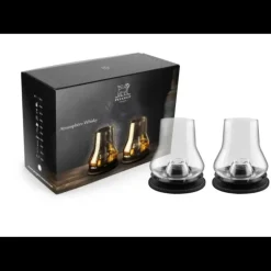 PEUGEOT Coffret 2 Verres à Whisky + 2 Socles Rafraichissants