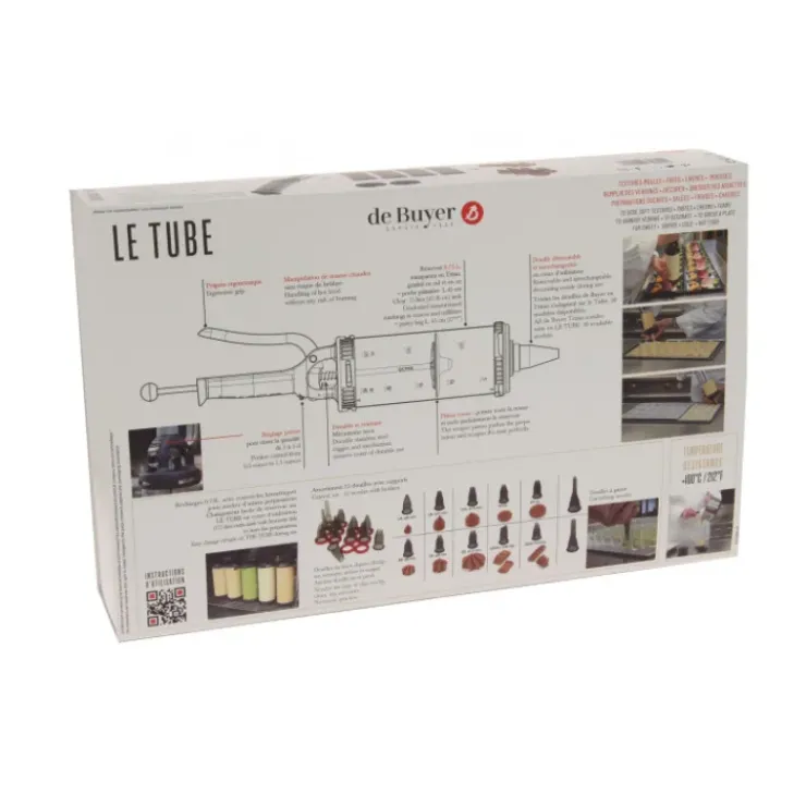 Hot DE BUYER Coffret Le Tube Pro Piston à Pâtisserie + Recharges et Douilles