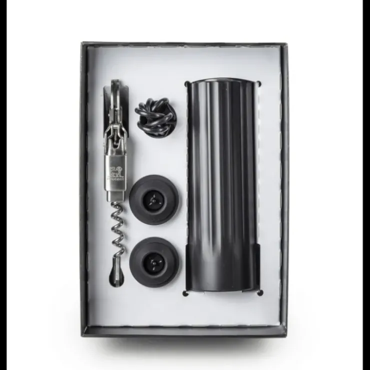 New PEUGEOT Coffret Pompe à Vin Electrique ABS + Tire-Bouchon Clavelin