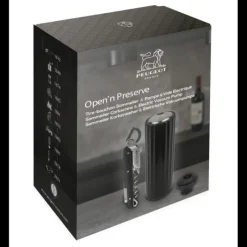 New PEUGEOT Coffret Pompe à Vin Electrique ABS + Tire-Bouchon Clavelin