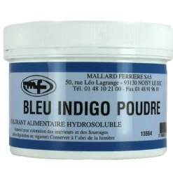 Clearance MALLARD FERRIERE Colorant alimentaire Bleu Indigo E132 Poudre Hydrosoluble 100g