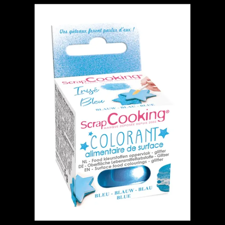 Hot SCRAPCOOKING Colorant Alimentaire de Surface Irisé Bleu 5 g