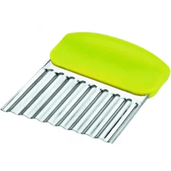 IBILI Coupe Légume Inox Ondulé Vert 8 cm x H 10 cm