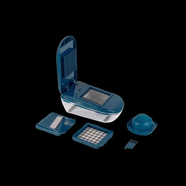 Clearance MASTRAD Coupe-Légumes Multifonction Bleu avec Réservoir