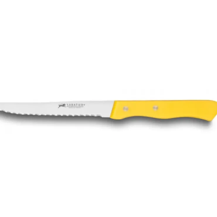 SABATIER Couteau de Table Cranté 10,5 cm Jaune
