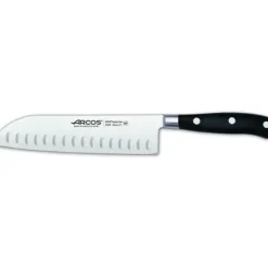Clearance ARCOS Couteau Santoku alvéolé en inox 18 cm RIVIERA noir