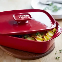 Sale EMILE HENRY Couvercle Rectangulaire en Céramique pour Plat à Four 35 x 22 cm Grand Cru