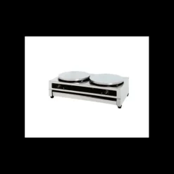 Clearance GAFIHC Crêpière en Acier Inoxydable 2 Plaques de 40 cm