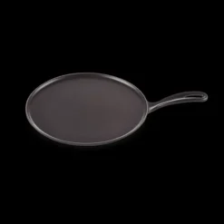 Hot LE CREUSET Crêpière en Fonte 27 cm Noir Mat avec Spatule & Râteau