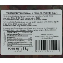 Hot CUISINEADDICT Cubes de Fruits Confits tricolores 1kg