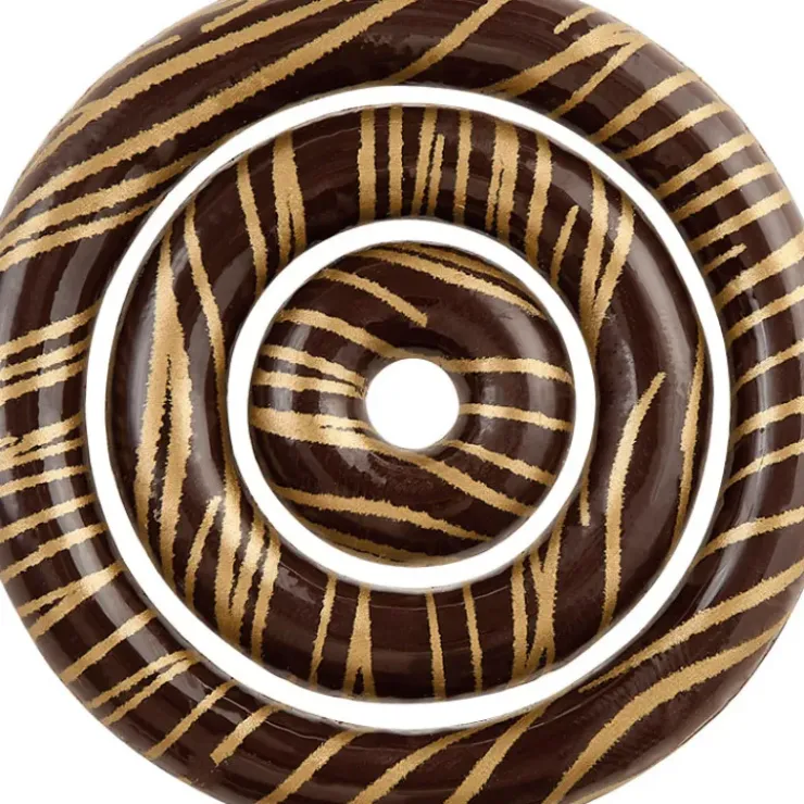 Clearance FLORENSUC Décors en Chocolat Noir Anneaux Lignes Or Ø67/45/25 mm (x96)