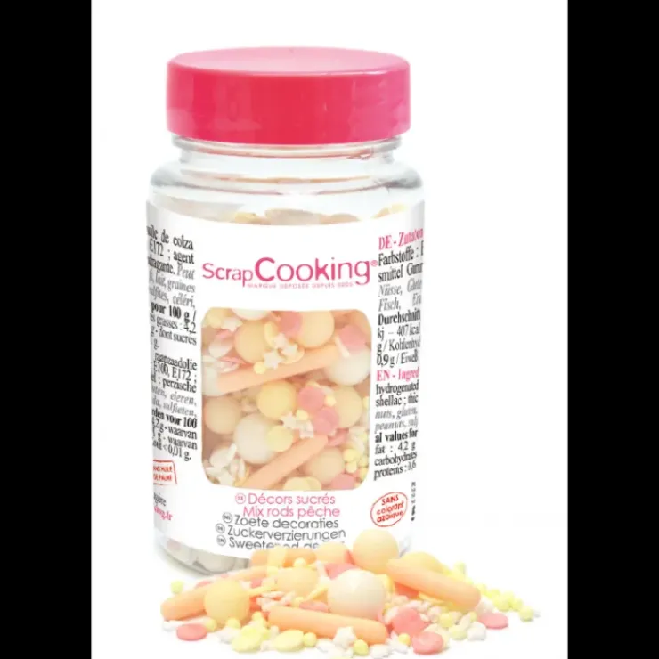 Outlet SCRAPCOOKING Décors en Sucre Mélange Rods Pêche 70 g
