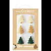 Hot SCRAPCOOKING Décors Pâte d'Amande Sapin Noël (x6)
