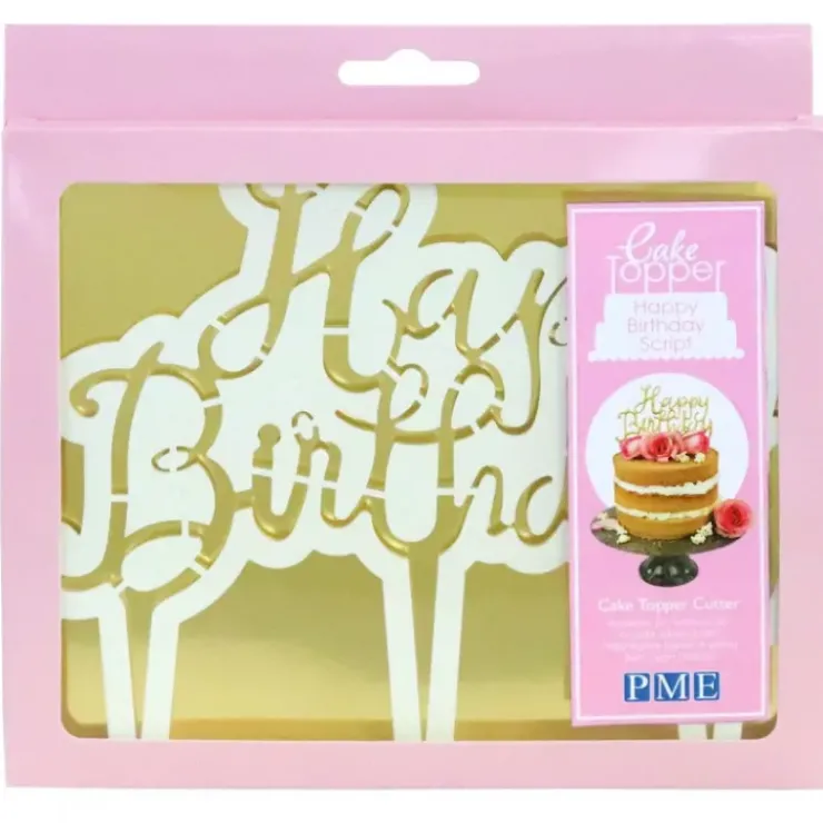 Best PME Découpoir Cake Topper Happy Birthday Manuscrit 16,5 x 15 cm