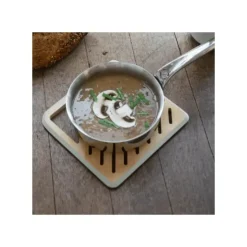 Clearance PEBBLY Dessous de Plat Carré Bambou Crème 20 x 20 cm