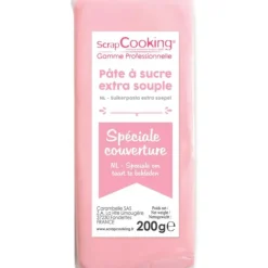 Clearance SCRAPCOOKING DLUO Dépassée Pâte à Sucre Rose Spéciale Couverture 200g