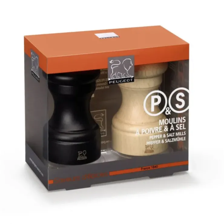 Online PEUGEOT Duo Moulin à Poivre et à Sel Bistro 10 cm Chocolat et Naturel
