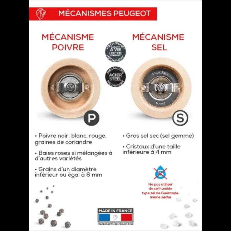 Hot PEUGEOT Duo Moulin à Poivre et Sel Tahiti Feu 15 cm