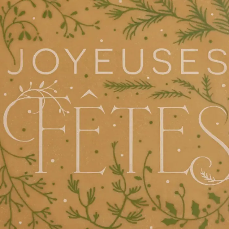 Hot FLORENSUC Embout de Bûche Chocolat Blond Joyeuses Fêtes 80 x 80 mm (x42)