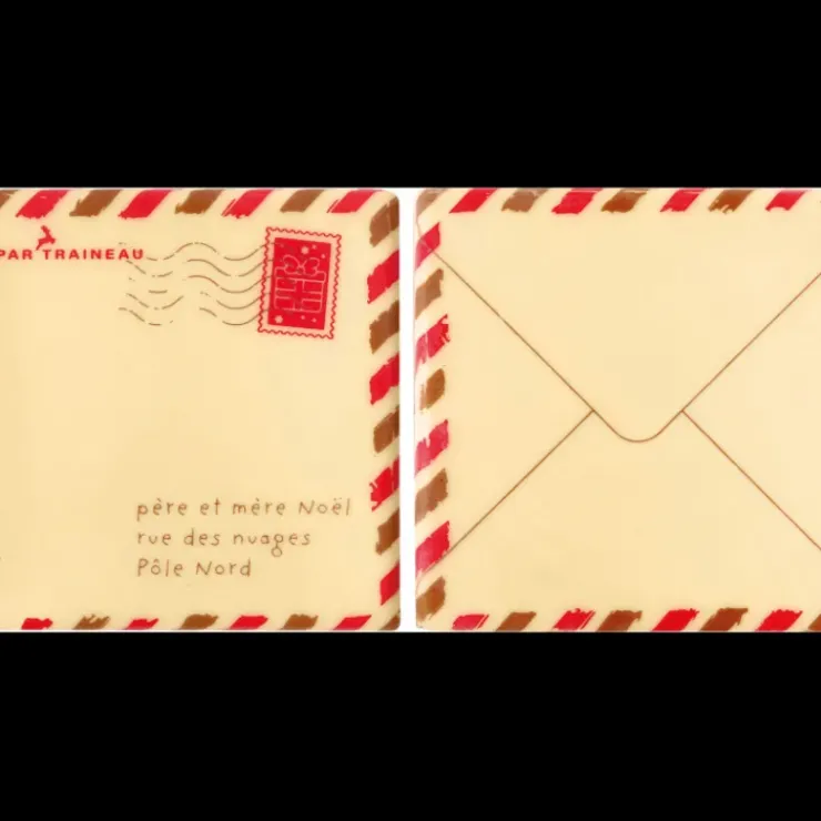 FLORENSUC Embout de Bûche Lettre au Père Noël 8 cm Décor en Chocolat (x42)