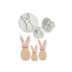 New PME Emporte-Pièces avec Poussoir Famille Lapin (x3)