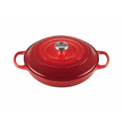 Sale LE CREUSET Faitout Cerise en Fonte avec Intérieur Sable 30 cm Signature