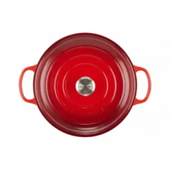 Sale LE CREUSET Faitout Cerise en Fonte avec Intérieur Sable 30 cm Signature