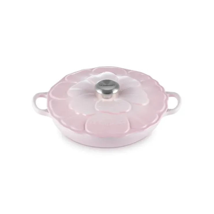 LE CREUSET Faitout Fonte Émaillée Pétales Shell Pink 26 cm