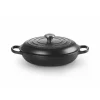 LE CREUSET Faitout Noir Mat en Fonte avec Intérieur Noir 30 cm Signature