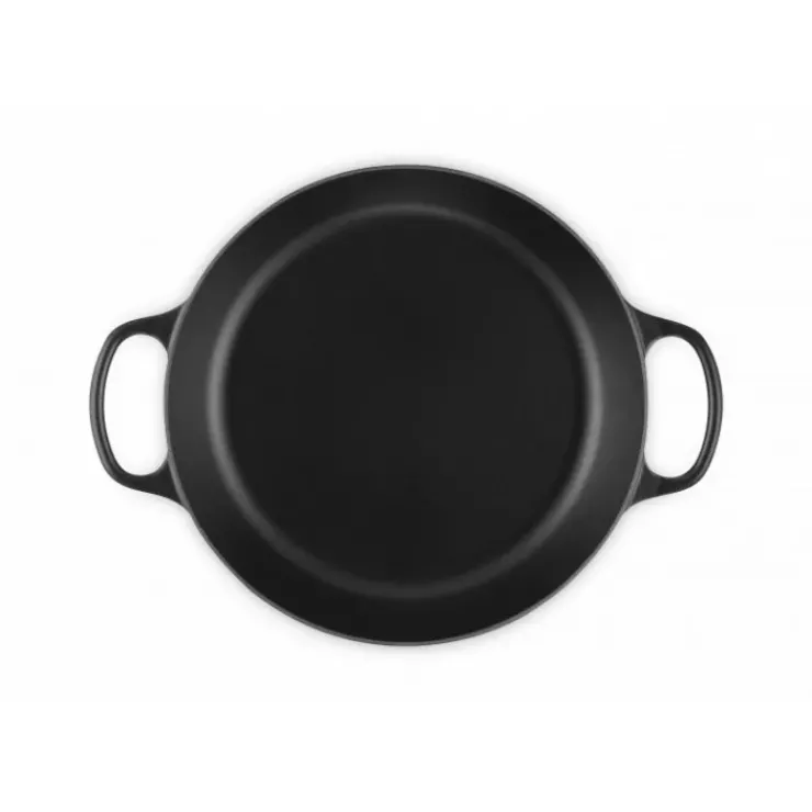 LE CREUSET Faitout Noir Mat en Fonte avec Intérieur Noir 30 cm Signature