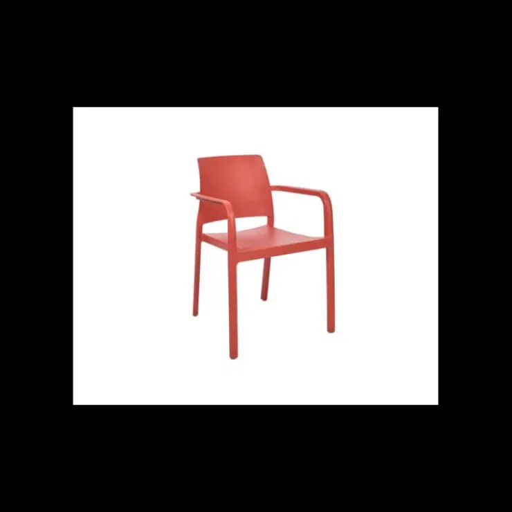 Clearance EZPELETA Fauteuil en Polypropylène Dock Brique