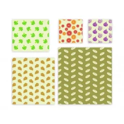 New NUTS Feuille Emballage Alimentaire Cire Abeille (x5)