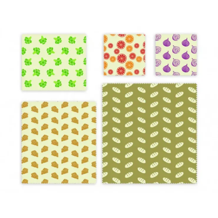 New NUTS Feuille Emballage Alimentaire Cire Abeille (x5)