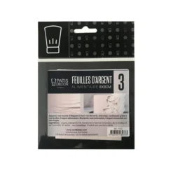 Hot PATISDECOR Feuilles d'Argent Alimentaire 8 cm (x3) Patisdécor