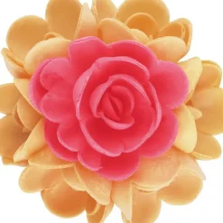Sale FLORENSUC FIN DE SERIE Bouquet Fleur Azyme 10 cm Rouge et Orange 5 cm (x6)