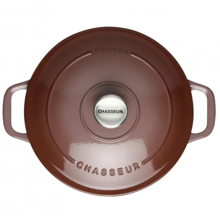 Clearance CHASSEUR FIN DE SERIE Cocotte en Fonte Ronde 20 cm Bois de Rose
