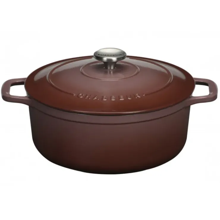 Clearance CHASSEUR FIN DE SERIE Cocotte en Fonte Ronde 20 cm Bois de Rose