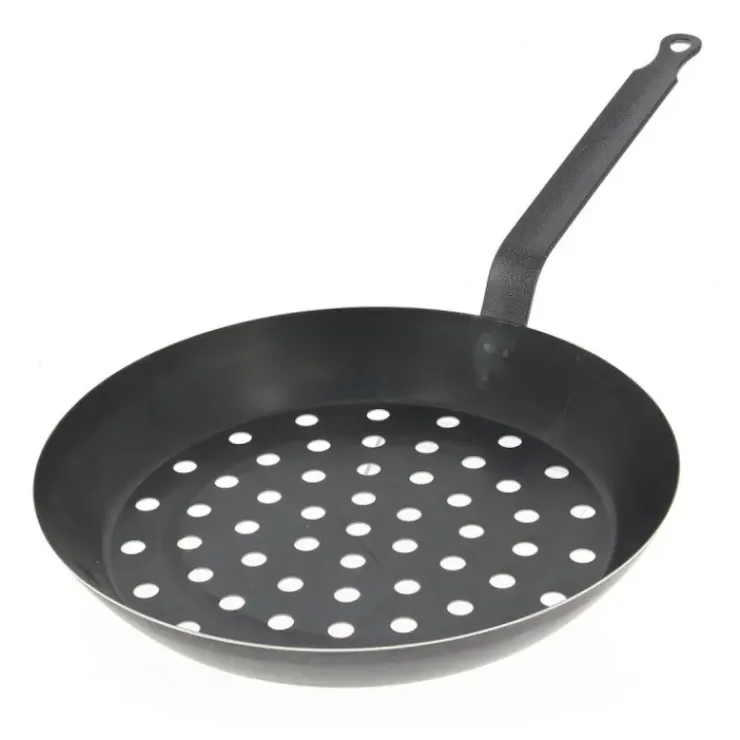 Discount DE BUYER FIN DE SERIE Poêle à Légumes Perforée Tôle Bleue Ø 28 cm Outdoor