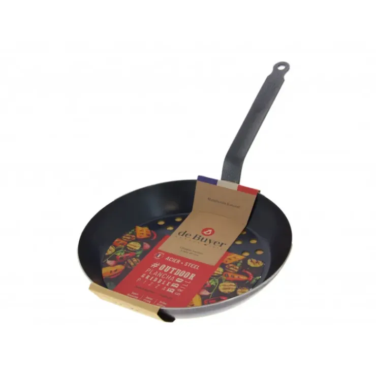 Discount DE BUYER FIN DE SERIE Poêle à Légumes Perforée Tôle Bleue Ø 28 cm Outdoor