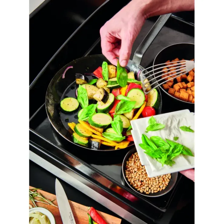 Discount DE BUYER FIN DE SERIE Poêle à Légumes Perforée Tôle Bleue Ø 28 cm Outdoor