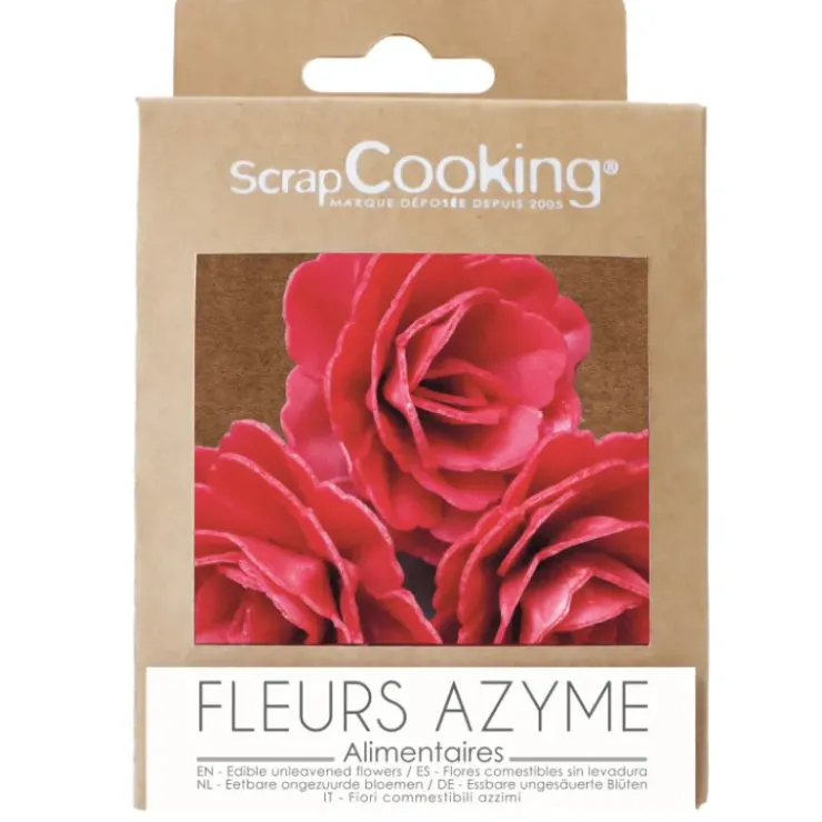 SCRAPCOOKING Fleurs Azyme Roses Royales Rouges (x3)
