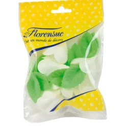 Hot FLORENSUC Fleurs de rose blanche x6, grandes feuilles x12 - en Azyme