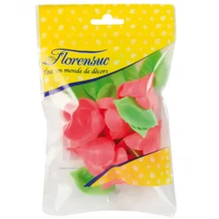 Clearance FLORENSUC Fleurs de rose carmin x6, grandes feuilles x12 - en Azyme