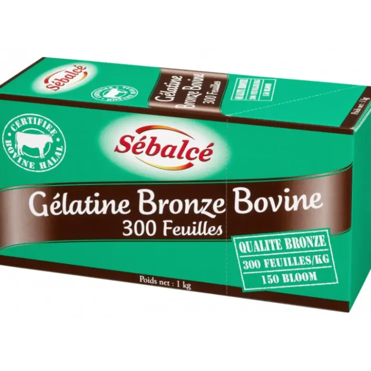 Outlet SEBALCE Gélatine en feuilles bronze bovine Halal x 300