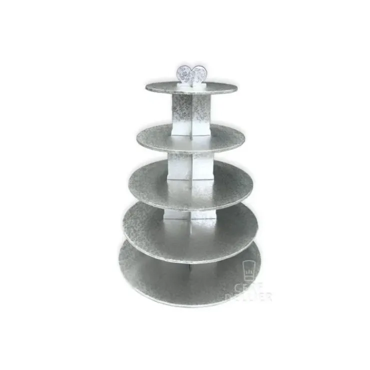 Outlet GATODECO Grand Présentoir Argenté Cupcakes 5 Etages Ronds Gatodéco