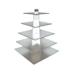 Clearance GATODECO Grand Présentoir Argenté Cupcakes 5 Etages Carrés Gatodéco