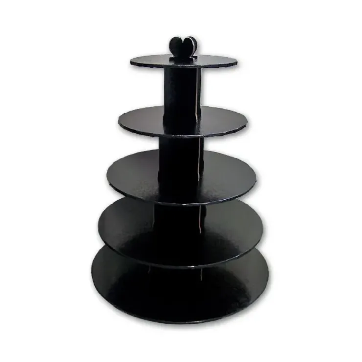Hot GATODECO Grand Présentoir Noir Cupcakes 5 Etages Ronds Gatodéco