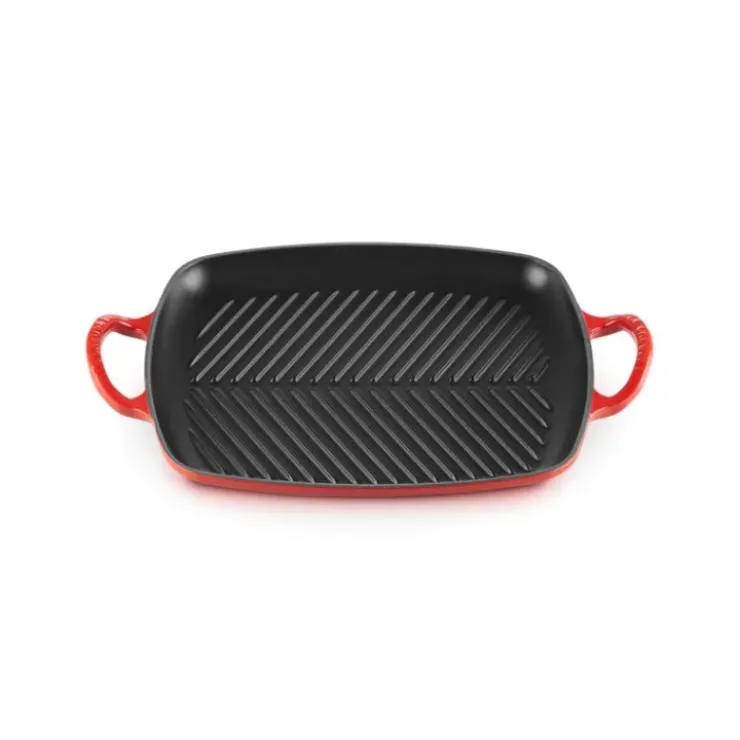 Online LE CREUSET Gril en Fonte Rectangulaire 30 cm Cerise