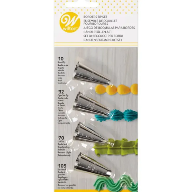 Clearance WILTON Kit 4 douilles pâtissières Bordures Inox